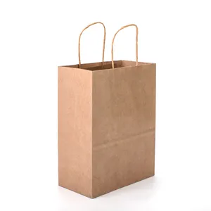 Venta al por mayor, taza de bebidas para salón de peluquería, bolsas de papel de café, bolsas de comestibles de papel marrón