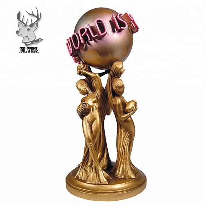 Горячая продажа современный дизайн Мир ваш статуя полный размер бронзовая скульптура
