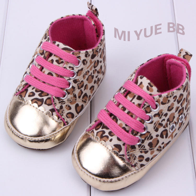 New Design Baby Shoes Leopard Grain Soft Sole Kids Prewalker Shoes Baby
