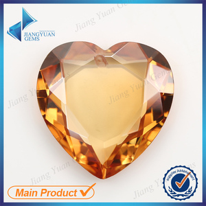 Gran tamaño 19 * 19 mm corazón agujero adecuado para collar champane zircon gemas sueltas - Product Image 1