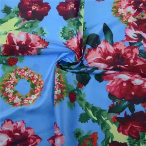 Factory Customized Crepe Satin Fabric Organic Floral Printed Silk for Dresses Weddings Curtains Costumes Beddings Sleepwear