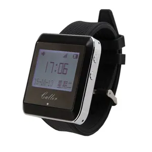 Call Service Pager Wireless Restaurant Waiter Service Calling System Wireless Watch Pager Watch Receiver With Large LED Screen