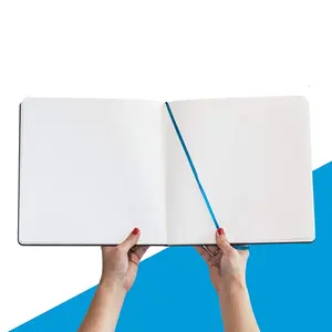 Tùy Chỉnh In Bìa Cứng Đen PU Da Vuông 8*8 Inch Màu Nước Trống Sketchbook Để Vẽ