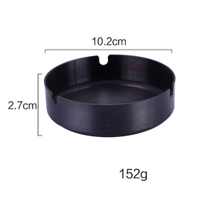 Cendrier de poche portable en métal créatif plaqué or rond en acier inoxydable - Product Image 3