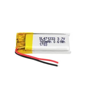 Minicell 3.7 v lithium ion lipo batterie 471233 165 mAh pour projecteur