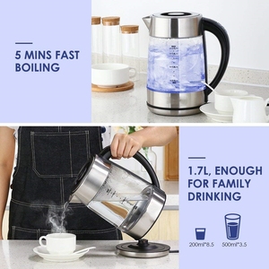 <span class=keywords><strong>Bollitore</strong></span> <span class=keywords><strong>elettrico</strong></span> in <span class=keywords><strong>vetro</strong></span> borosilicato ad alta velocità da 1,7 litri con controllo digitale sul <span class=keywords><strong>bollitore</strong></span> <span class=keywords><strong>elettrico</strong></span> in <span class=keywords><strong>vetro</strong></span> intelligente con manico - Product Image 5