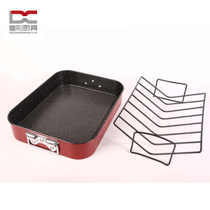 Sartén antiadherente de Metal y acero al carbono para hornear, de estilo Popular utensilio de cocina, con estante para parrilla de barbacoa, bandeja, 2 unidades - Product Image 2