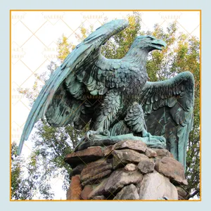 Lost wax casting bronze animal statue metal eagle sculpture for sale