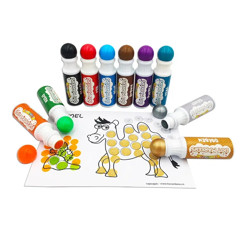 Schöne Geschenke Pack Super Dots Sets CH-2851 Glitzer hell Tinten Daubers wasch bar Doodle Marker Kinder Zeichnung Spielzeug