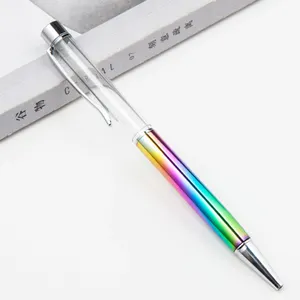 Original factory logo custom Metal empty rod DIY crystal ballpoint pen can be filled to make crystal quicksand gold foil pen