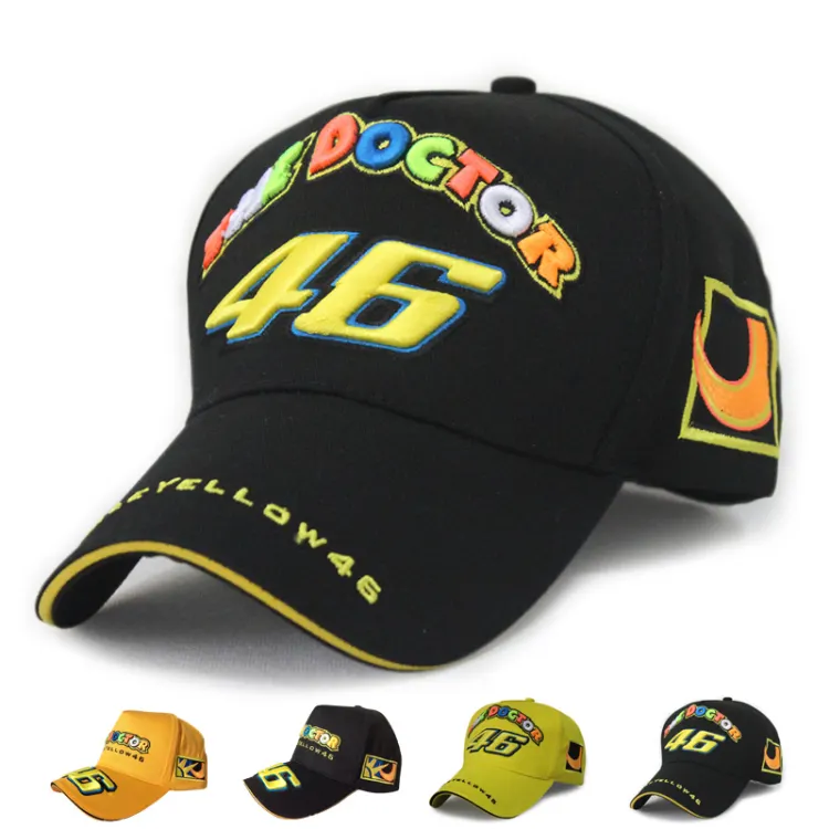 Gorra de carreras de motos con bordado completo al por mayor gorra de béisbol de 6 paneles con logotipo personalizado de alta calidad