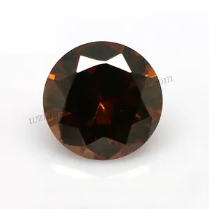 Brown color cubic zirconia genuine gemstone