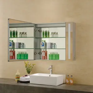 Floor Standing Glass Bathroom Cabinet