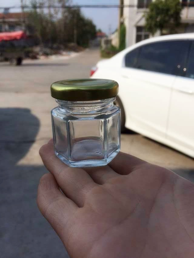 1.5oz mini glass jam honey jar with metal lid