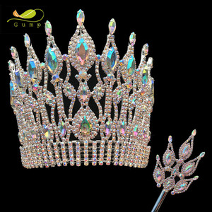 <span class=keywords><strong>Set</strong></span> di Corona e Scettro con Cristalli e Strass per Concorsi di Bellezza - Product Image 1