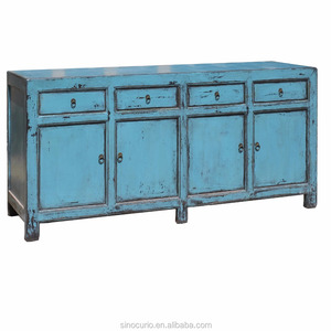 Credenza Antica Cinese Blu Mobile in <span class=keywords><strong>Legno</strong></span> <span class=keywords><strong>Massello</strong></span> <span class=keywords><strong>di</strong></span> Pechino - Product Image 2