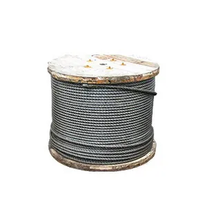 Cable de acero de 26mm, 6x37 + FC 6x37 + IWRC, cuerda de alambre de acero no galvanizado, precio de cuerda de alambre brillante