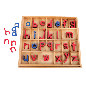 Materiales de aprendizaje del lenguaje Montessori de madera LeaderJoy para <span class=keywords><strong>español</strong></span>, <span class=keywords><strong>alfabeto</strong></span> móvil impreso con caja azul y roja, para niños de 3 a 8 años - Product Image 2