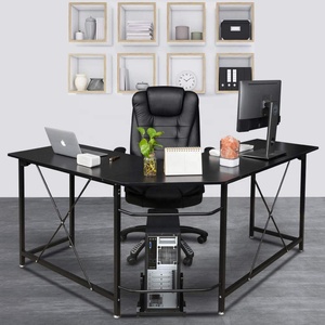 Wooden <strong>Cheap</strong> Reversible L Shaped <strong>Desk</strong> Black Modern Home <strong>Office</strong> Corner 3-Piece L-Shape Computer <strong>Desk</strong> with Reversible Tabletop - Product Image 2