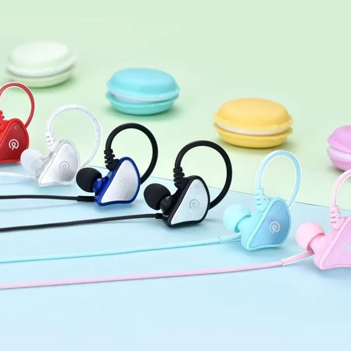Q3 3.5mm coloré sport filaire écouteur mp3 mini lecteur casque oreillette stéréo musique casque écouteurs mains libres