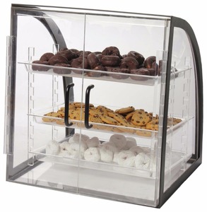 Countertop bánh hiển thị trường hợp rõ ràng Bánh Mì Bánh hộp Acrylic Pastry hiển thị tủ với 3 khay kim loại màu đen khung - Product Image 2