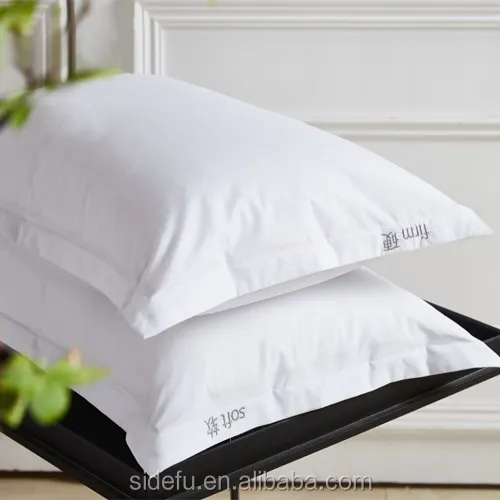 Luxury White Satin Custom Hotel Cotton Pillow Case Cotton Plain Dyed