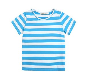Camisetas coloridas <span class=keywords><strong>de</strong></span> <span class=keywords><strong>rayas</strong></span> horizontales <span class=keywords><strong>de</strong></span> cáñamo para niños - Product Image 1