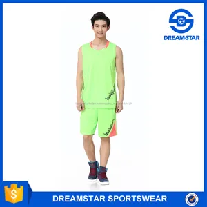 Verde juventud Bsketball Jerseys, barato Algodón Sportsuit