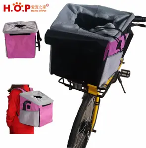 New Hot Sale Pet Carrier Bicycle Basket Bag Backpack for Dogs and Cats with Big Side Pockets