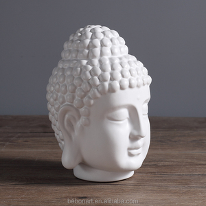 Estatuas de Cabeza de <span class=keywords><strong>Buda</strong></span> de Cerámica Blanca, Escultura de Cerámica Hecha a Mano, Figurita para Decoración del Hogar, Hotel, Altar de <span class=keywords><strong>Buda</strong></span>, Meditación, Regalo Zen - Product Image 5