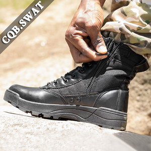 מגפי טקטית זול עור טקטית עם רוכסן גומי בודד עיצוב אימון קרבי למכירת החורף הקיץ מחיר זמין - Product Image 3