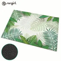 Green Leaf Door Mat, Custom Printed Support