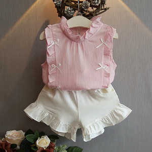 Vestiti dei bambini Che Coprono L'insieme della <span class=keywords><strong>ragazza</strong></span> Boutique Intera Vendita Ruffle Senza Maniche Che Coprono Gli Insiemi - Product Image 2