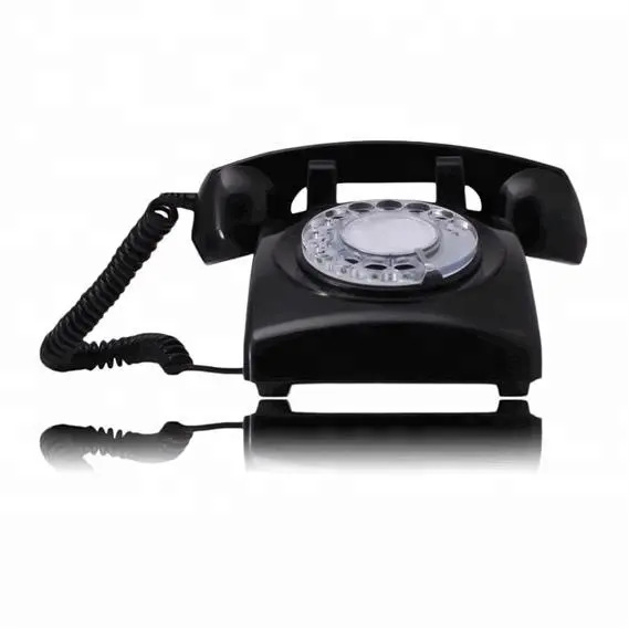 Hot! rotary dail black 60s 80s old fashioned retro vintage corded landline telephone