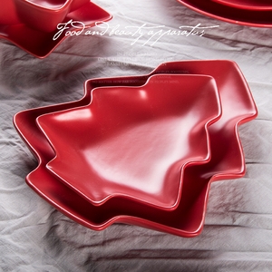 Nuovo arrivo piatti e piatti in porcellana di alta qualità per ristorante ceramica vetrata rossa Set di stoviglie - Product Image 4