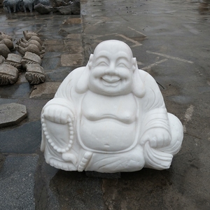 Sculpture de Bouddha en pierre traditionnelle pour temple, artisanale, durable, art extérieur - Product Image 6
