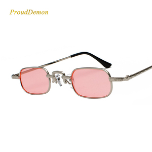 Lunettes De soleil rétro rouge, très tendance, petites lunettes rectangulaires pour femmes, verres solaires Vintage en métal M3386, collection 2020 - Product Image 4