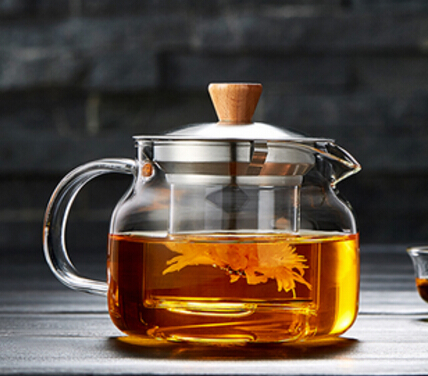Wholesale Transparent Heat-resistant Glass Teapot With Infuser