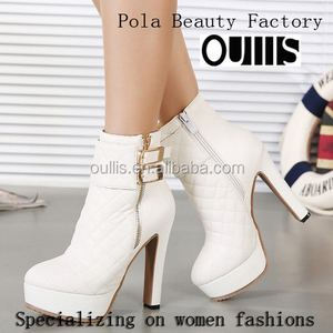 Fancy tacco Grosso stivali <span class=keywords><strong>con</strong></span> chiusura lampo per le donne stivali tacco alto PQ3198 - Product Image 2