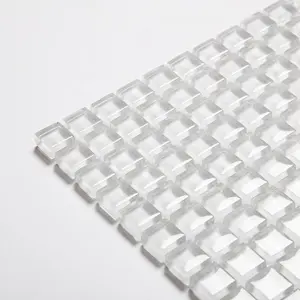 Azulejos cuadrados de mosaico de vidrio superblanco para salpicaduras de pared, de alta gama, a la moda