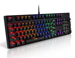 MOTOSPEED K96 LED Backlight USB Ergonomische Gaming Gamer RGB rainbow Mechanische Toetsenbord