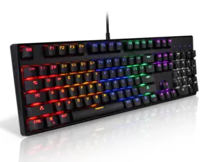 MOTOSPEED K96 LED Rétro-Éclairage USB De Jeu Ergonomique Gamer RVB arc-en-ciel Mécanique Clavier