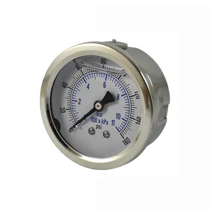 Glycerin Fill Pressure Gauge 63mm Back Entry All Stainless Steel Glycerine Or Silicone Oil Filled Pressure Gauge