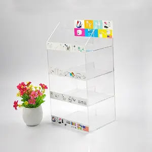 4 tiers clear acrylic cell phone accessory display stand acrylic material counter top display stand for cell phone accessory