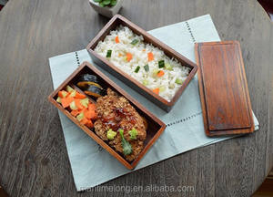 Boîte à déjeuner japonaise en bois, bento en bois à Double pont pour les enfants, contenant pour aliments, ml - Product Image 5