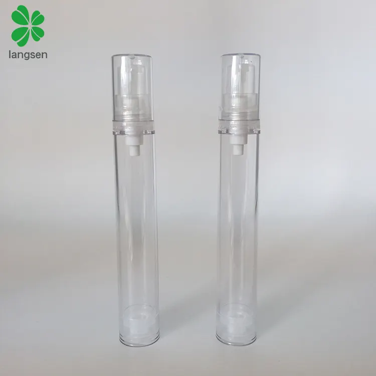 Pabrik Cina 15Ml 0.5 Oz Plastik Bening Sebagai Botol Pompa Kedap Udara, Wadah Botol Sampel Kosmetik Losion Vakum