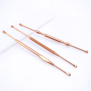 High Quality 3 Pcs Rose Gold Stainless Steel <strong>Ear</strong> <strong>Wax</strong> Pick <strong>Ear</strong> Curette Cleaner <strong>Ear</strong> <strong>Wax</strong> <strong>Removal</strong> <strong>Kits</strong> with Plastic Box - Product Image 1