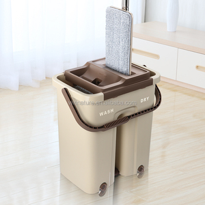 Cubo de fregona plana de lavado automático, cabezal de microfibra de acero inoxidable - Product Image 3