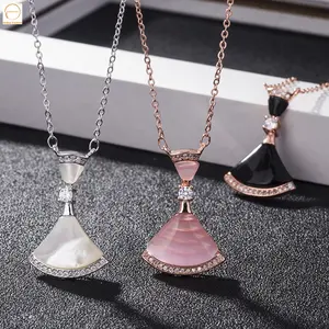 925 sterling silver bạc mini váy mặt dây chuyền khoan xương đòn chuỗi vòng cổ