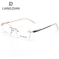 Montura de Gafas Ópticas de Metal de Moda, Montura de Titanio sin Aro para Mujer, Gafas 2018